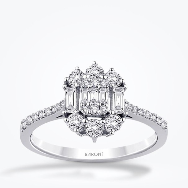 0.61 Karat Pırlanta Baget Yüzük - Baroni Diamond