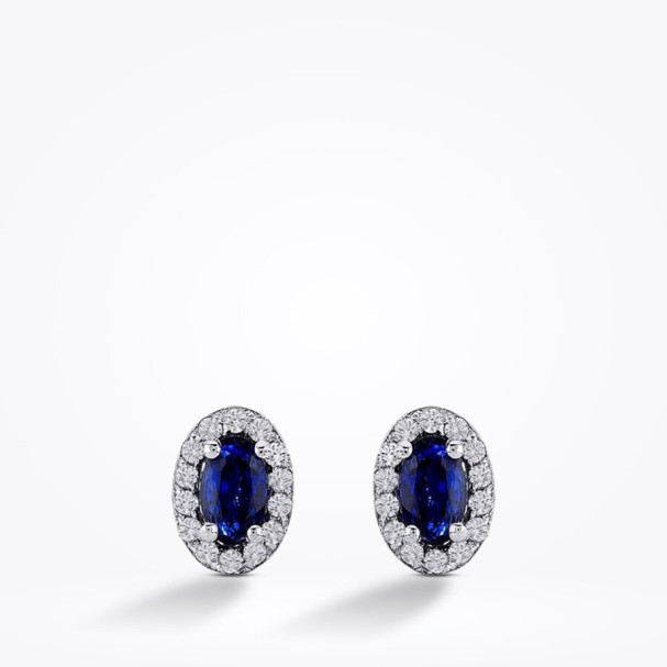 0.61 Karat Pırlanta Safir Küpe - Baroni Diamond (1)