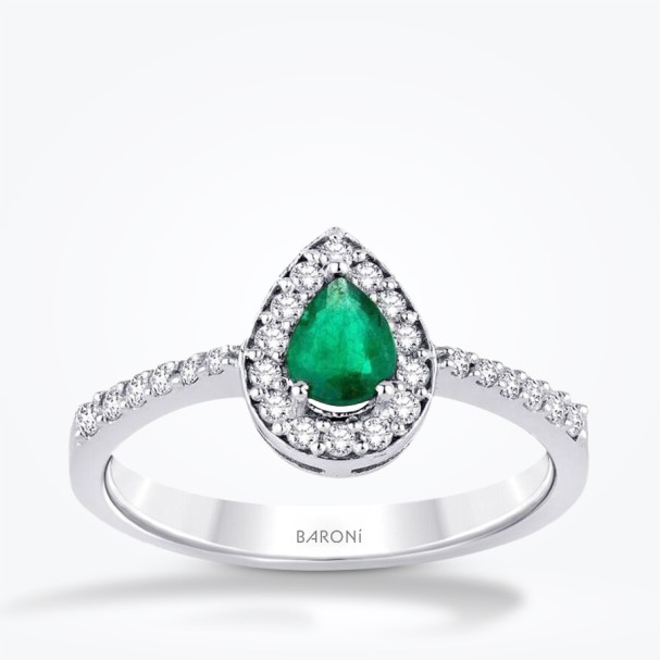 0.61 Karat Pırlanta Zümrüt Yüzük - Baroni Diamond