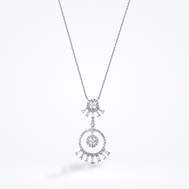 0.63 Karat Pırlanta Baget Kolye - Baroni Diamond (1)