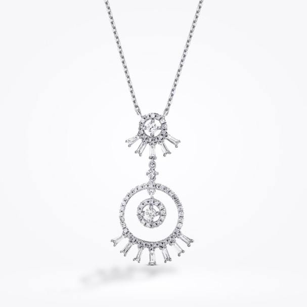 0.63 Karat Pırlanta Baget Kolye - Baroni Diamond
