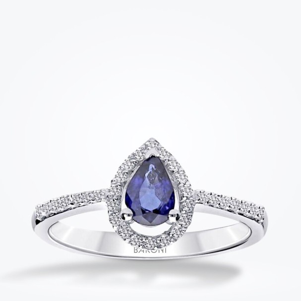 0.63 Karat Pırlanta Safir Yüzük - Baroni Diamond