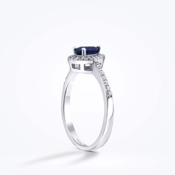 0.63 Karat Pırlanta Safir Yüzük - Baroni Diamond (1)