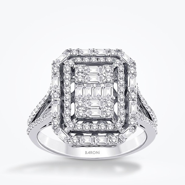 0.64 Karat Pırlanta Baget Yüzük - Baroni Diamond