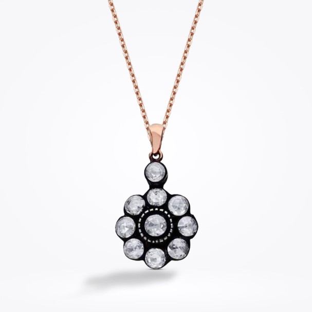 0.65 Karat Elmas Gül Kolye - Baroni Diamond