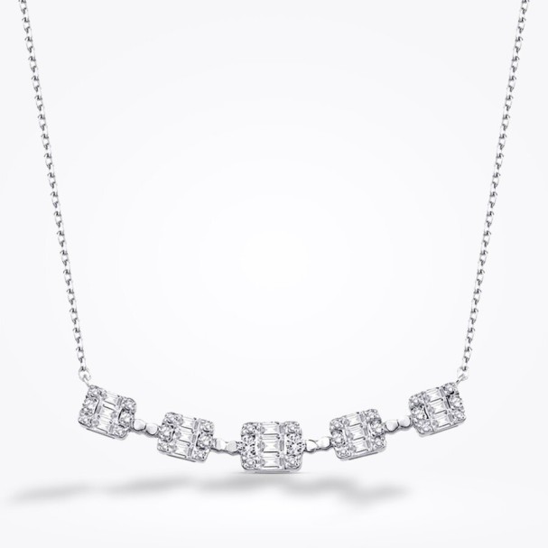 0.66 Karat Pırlanta Baget Kolye - Baroni Diamond