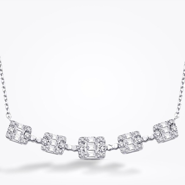 0.66 Karat Pırlanta Baget Kolye - Baroni Diamond (1)