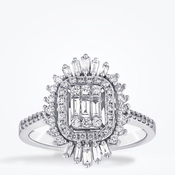 0.67 Karat Pırlanta Baget Yüzük - Baroni Diamond