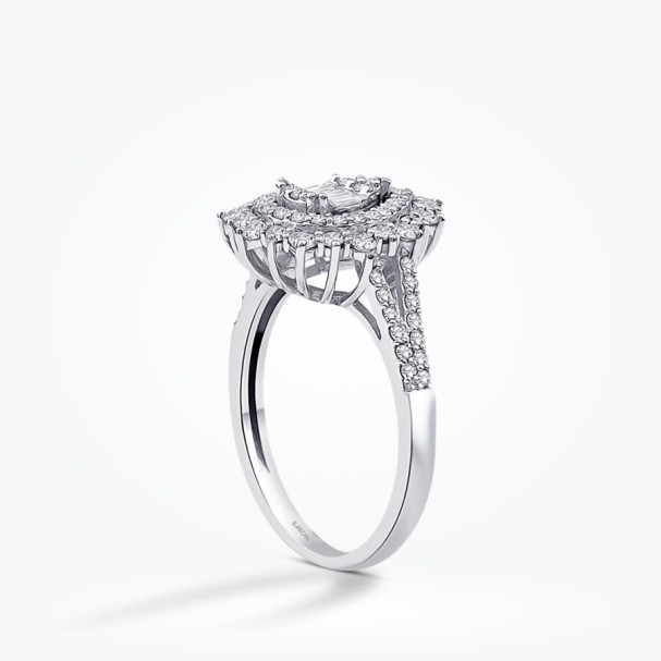 0.67 Karat Pırlanta Damla Baget Yüzük - Baroni Diamond (1)
