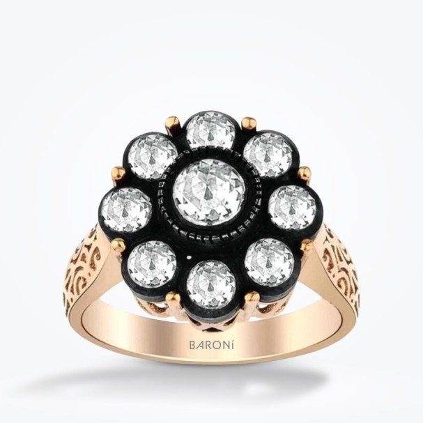 0.68 Karat Elmas Gül Yüzük - Baroni Diamond