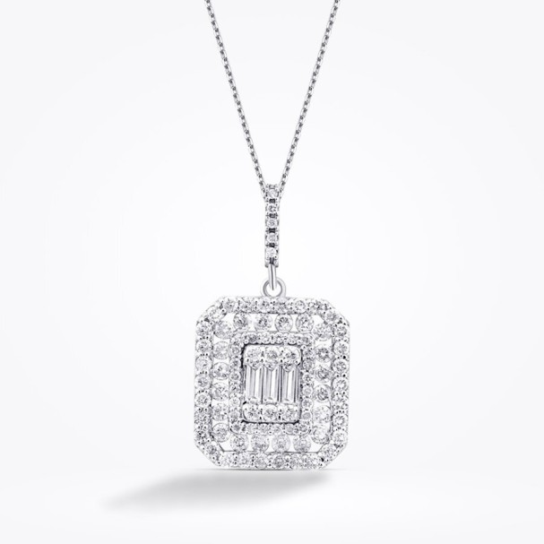 0.61 Karat Pırlanta Baget Kolye - Baroni Diamond