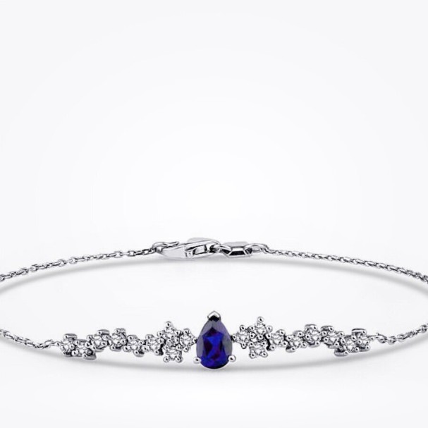 0.71 Karat Pırlanta Safir Bileklik - Baroni Diamond (1)