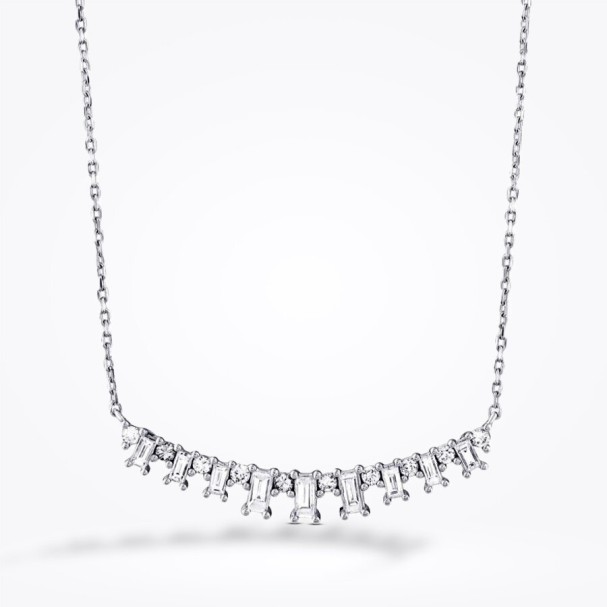 0.72 Karat Pırlanta Baget Kolye - Baroni Diamond (1)