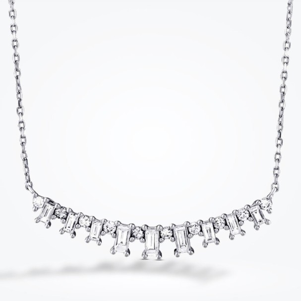 0.72 Karat Pırlanta Baget Kolye - Baroni Diamond