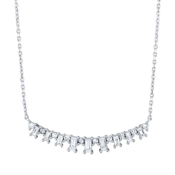 0.72 Karat Pırlanta Baget Kolye - Baroni Diamond