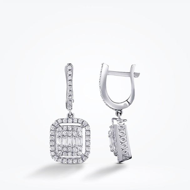 0.74 Karat Pırlanta Baget Küpe - Baroni Diamond