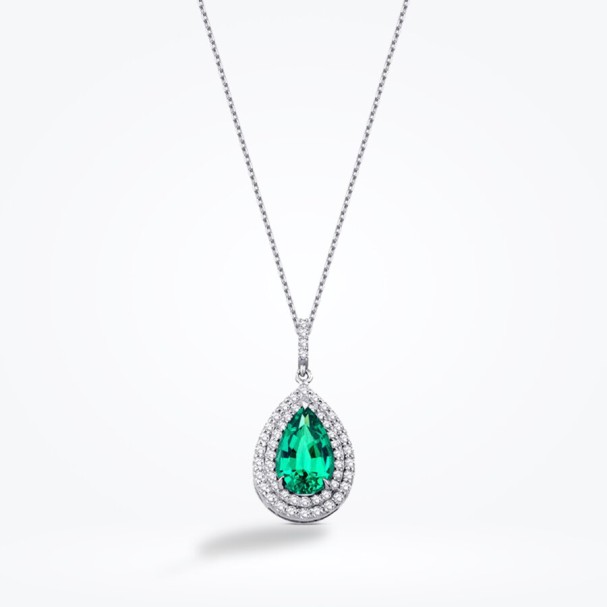 0.74 Karat Pırlanta Renkli Taşlı Kolye - Baroni Diamond