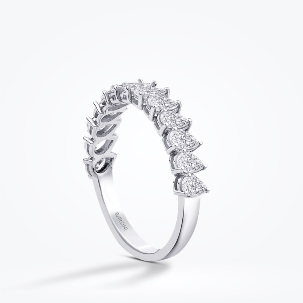 0.76 Karat Pırlanta Damla Yarımtur Yüzük - Baroni Diamond (1)