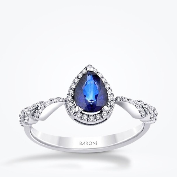 0.83 Karat Pırlanta Safir Yüzük - Baroni Diamond