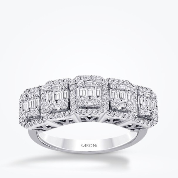 0.79 Karat Pırlanta Baget Beştaş Yüzük - Baroni Diamond