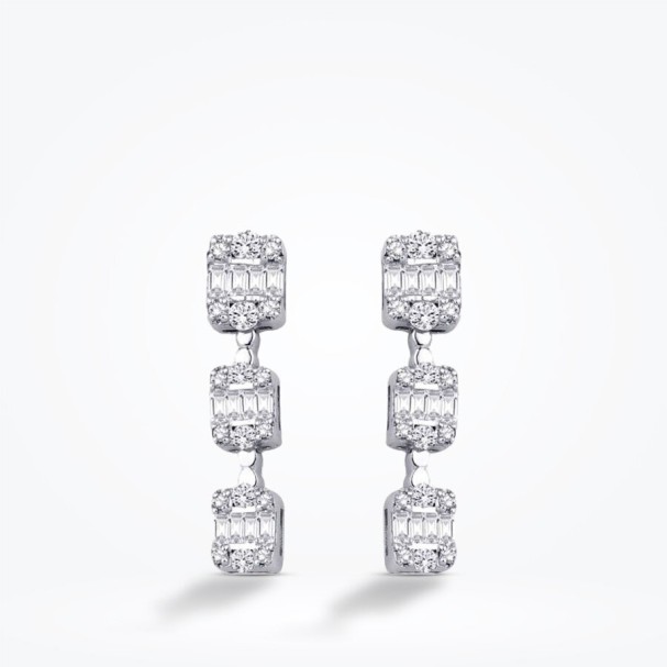 0.79 Karat Pırlanta Baget Küpe - Baroni Diamond