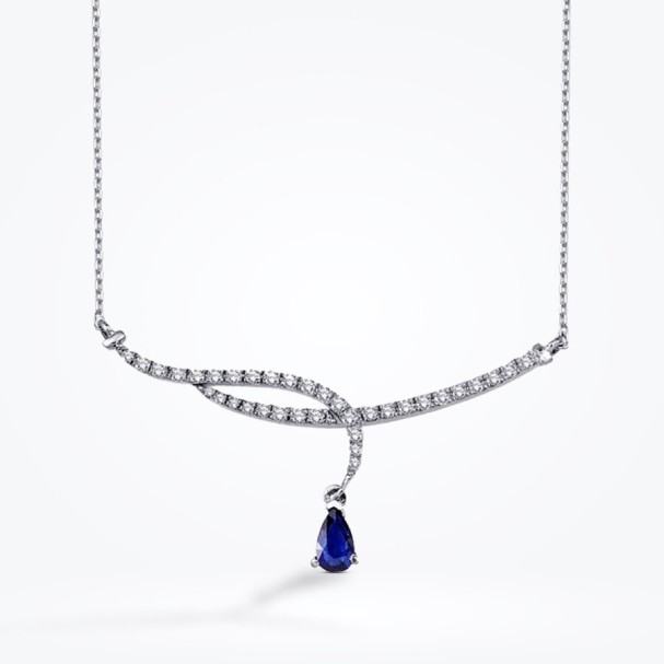 0.79 Karat Pırlanta Safir Kolye - Baroni Diamond (1)