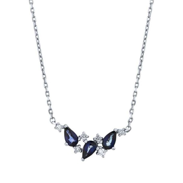 0.80 Karat Pırlanta Safir Kolye - Baroni Diamond