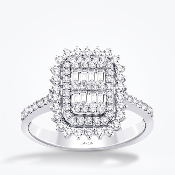 0.81 Karat Pırlanta Baget Yüzük - Baroni Diamond