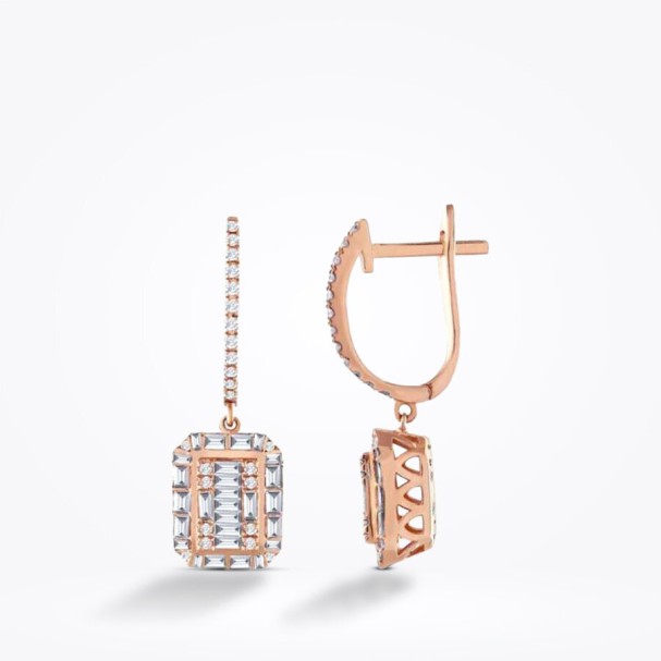 0.83 Karat Pırlanta Baget Küpe - Baroni Diamond