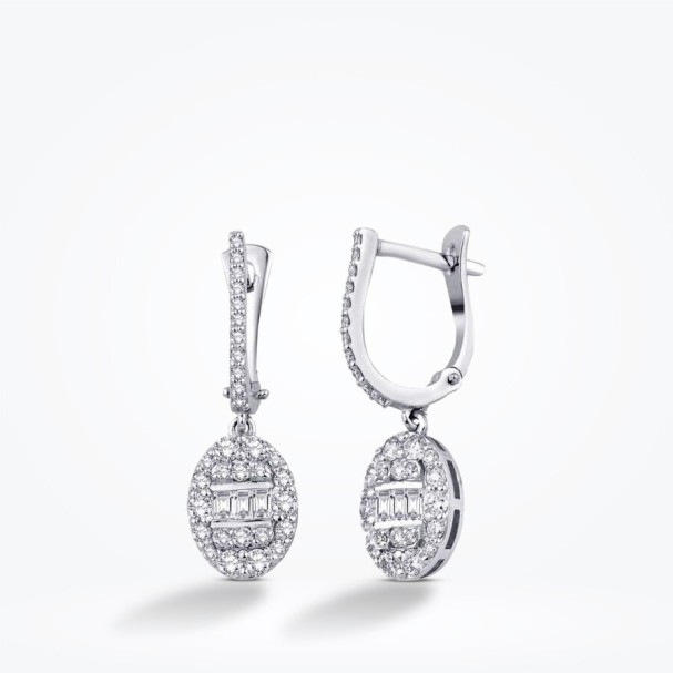 0.85 Karat Pırlanta Baget Küpe - Baroni Diamond