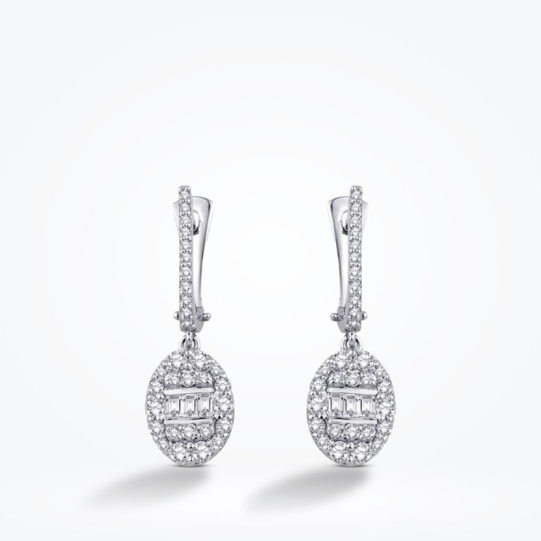 0.85 Karat Pırlanta Baget Küpe - Baroni Diamond (1)