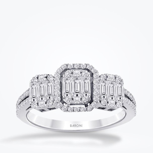0.85 Karat Pırlanta Baget Yüzük - Baroni Diamond