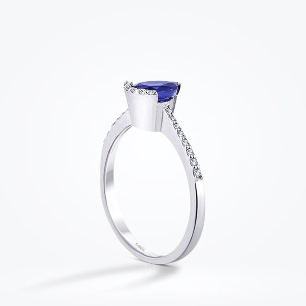 0.85 Karat Pırlanta Safir Yüzük - Baroni Diamond (1)