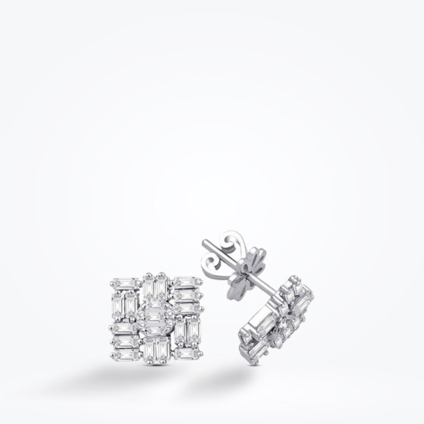 0.87 Karat Pırlanta Baget Küpe - Baroni Diamond