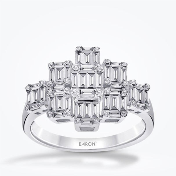 0.87 Karat Pırlanta Baget Yüzük - Baroni Diamond