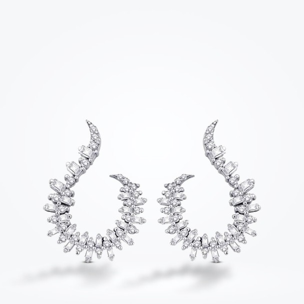 0.88 Karat Pırlanta Baget Küpe - Baroni Diamond (1)