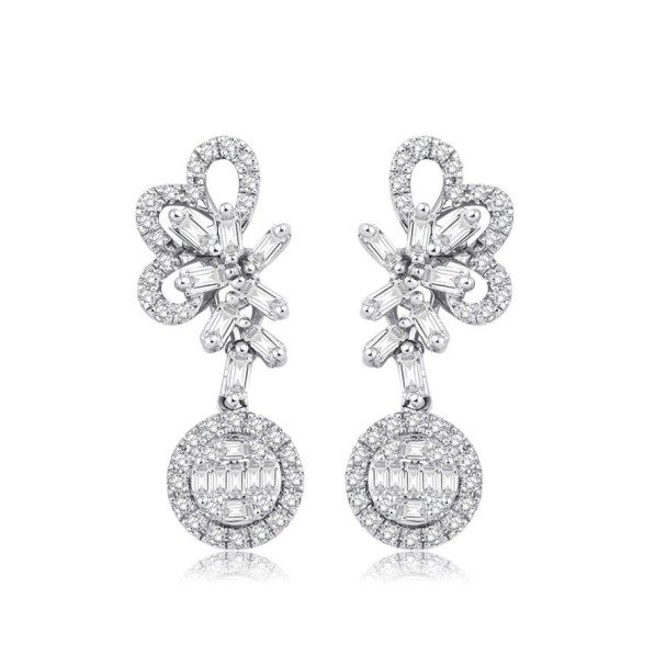 0.88 Karat Pırlanta Baget Küpe - Baroni Diamond