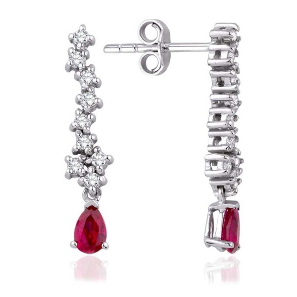 0.89 Karat Pırlanta Yakut Küpe - Baroni Diamond