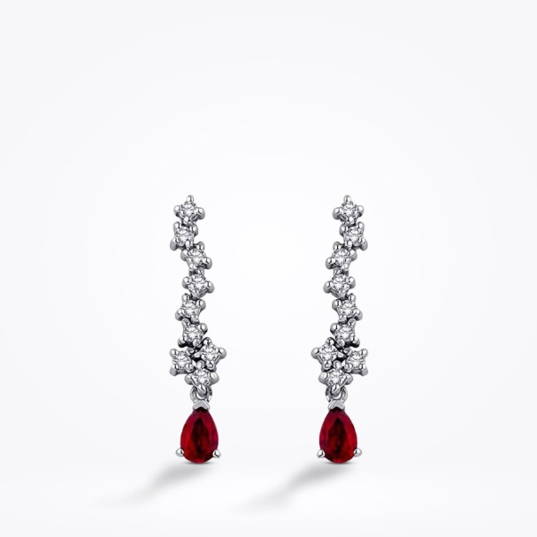 0.89 Karat Pırlanta Yakut Küpe - Baroni Diamond (1)