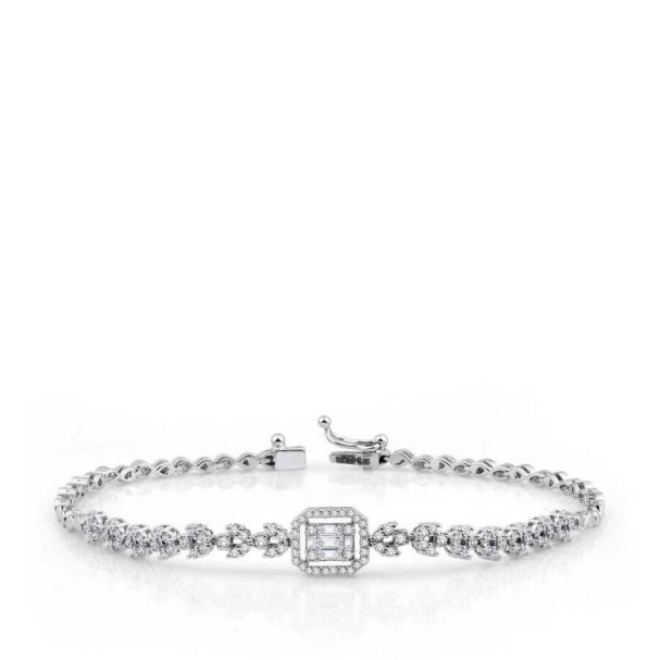 0.90 Karat Pırlanta Baget Bileklik - Baroni Diamond