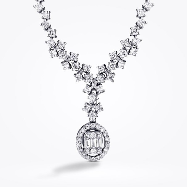 0.90 Karat Pırlanta Baget Kolye - Baroni Diamond (1)