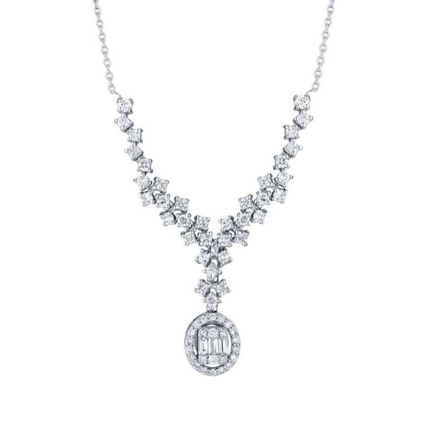 0.90 Karat Pırlanta Baget Kolye - Baroni Diamond