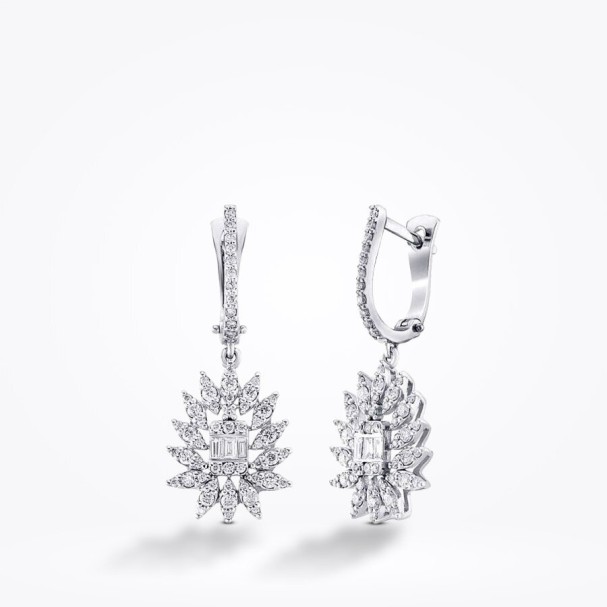 0.91 Karat Pırlanta Baget Küpe - Baroni Diamond