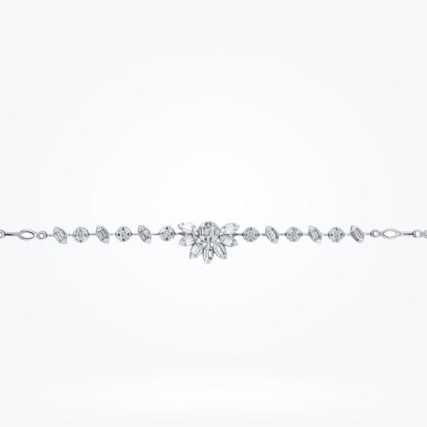 0.91 Karat Pırlanta Lotus Baget Bileklik - Baroni Diamond (1)