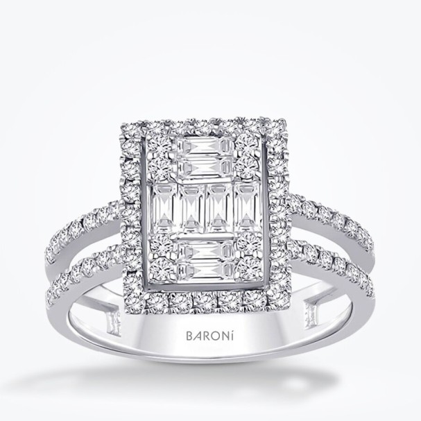 0.94 Karat Pırlanta Baget Yüzük - Baroni Diamond