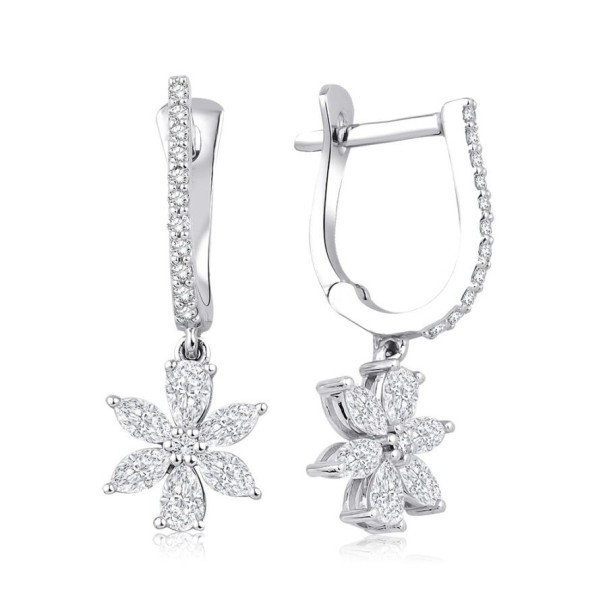 0.94 Karat Pırlanta Çiçek Küpe - Baroni Diamond