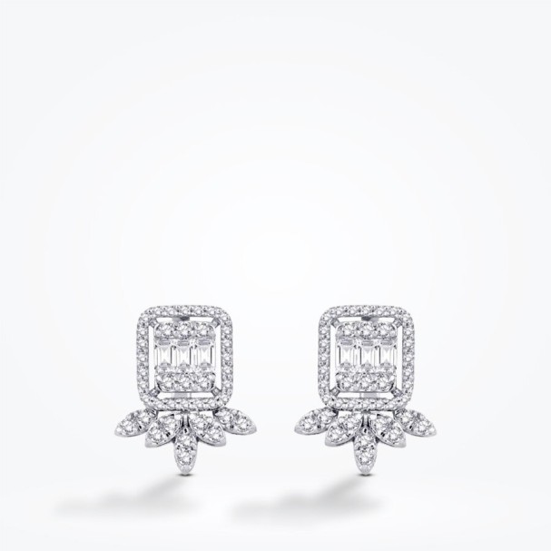 0.95 Karat Pırlanta Baget Küpe - Baroni Diamond (1)