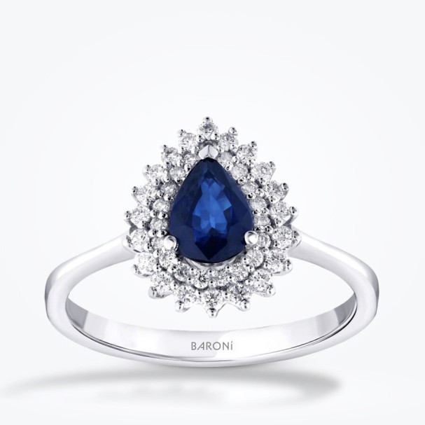0.96 Karat Pırlanta Safir Yüzük - Baroni Diamond