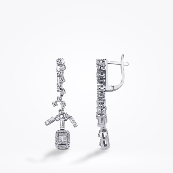 0.97 Karat Pırlanta Baget Küpe - Baroni Diamond