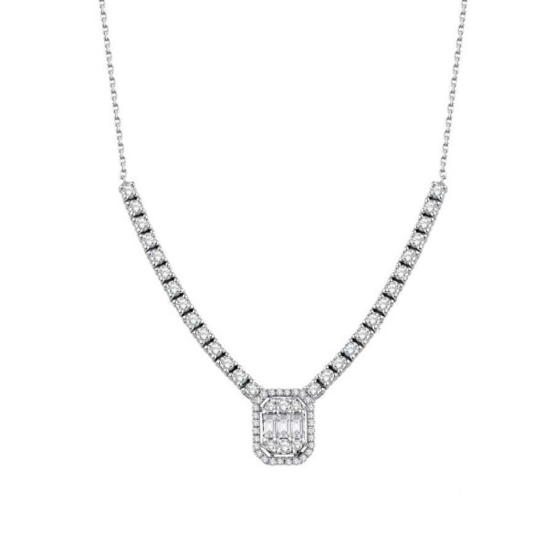 1.02 Karat Pırlanta Baget Kolye - Baroni Diamond